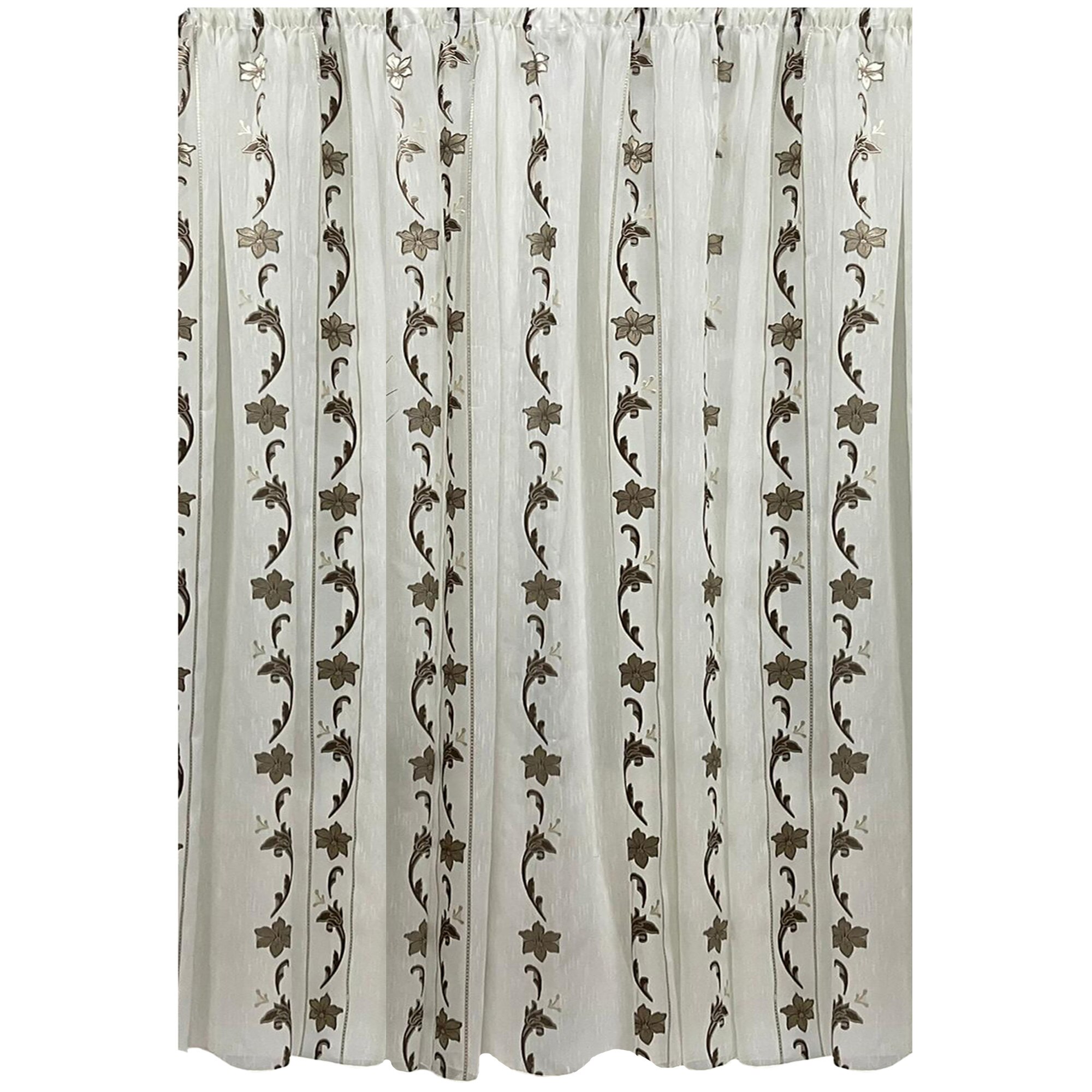 Perdea ivoire cu model maro din colectia 