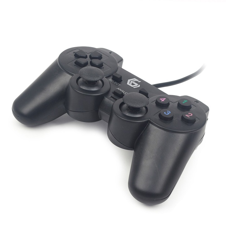 Gembird JPD-UDV-0 Gamepad, Kettős vibrációs, USB, PC-hez, Fekete