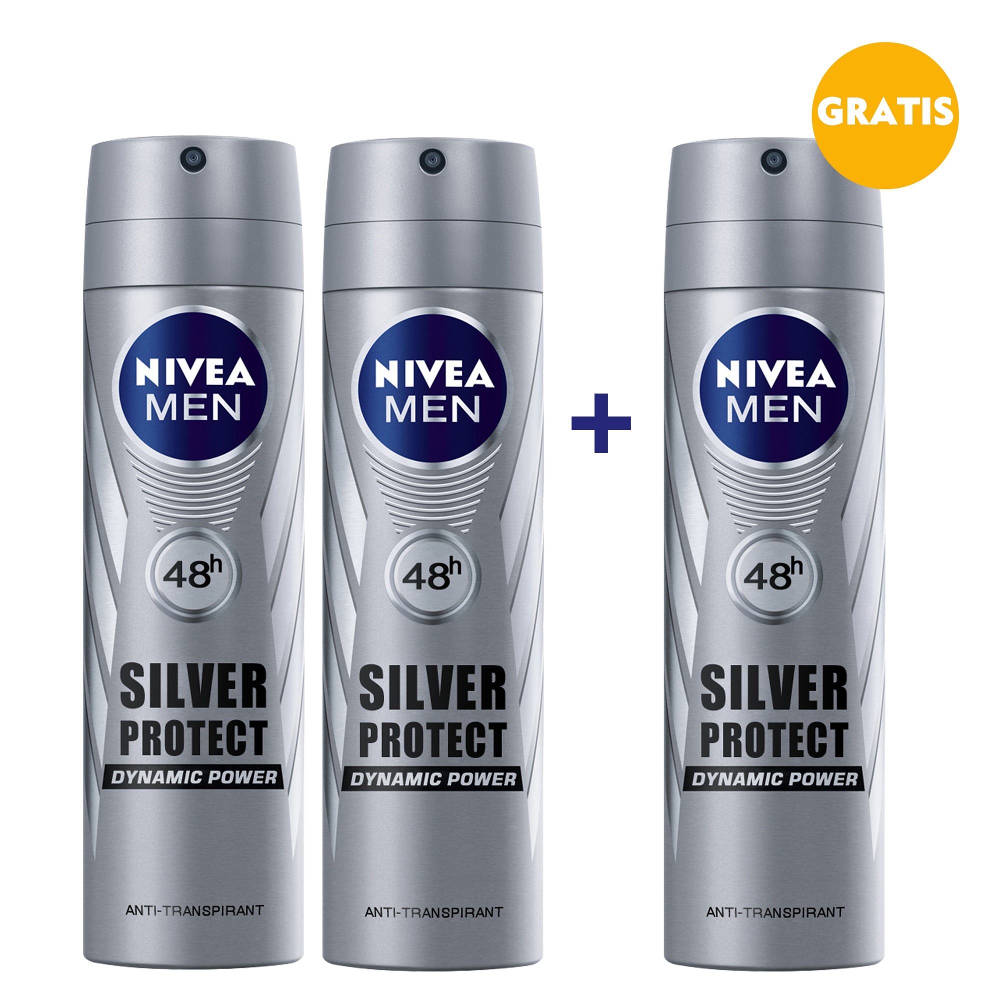 Комплект Nivea Men: Дезодорант спрей Silver Protect, 3 х 150 мл - eMAG.bg