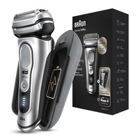 Aparat de ras electric Braun Series 9 Pro 9427s Wet&Dry, 40.000 de actiuni de taiere, 5 elemente de taiere, Prolift Trimmer, SensoFlex, AutoSense, Trusa de voiaj cu functie de incarcare, Argintiu