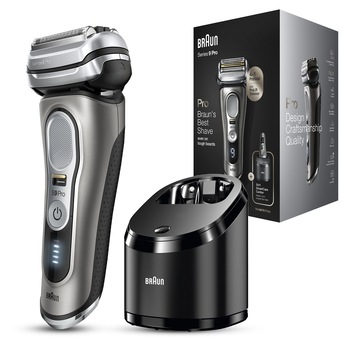 Aparat de ras electric Braun Series 9 Pro 9465cc Wet&Dry, 40.000 de actiuni de taiere, 5 elemente de taiere, Prolift Trimmer, SensoFlex, AutoSense, Statie de incarcare si curatare, Argintiu Aparat de ras electric Braun Series 9 Pro 9465cc Wet&Dry, 40.000 de actiuni de taiere, 5 elemente de taiere, Prolift Trimmer, SensoFlex, AutoSense, Statie de incarcare si curatare, Argintiu