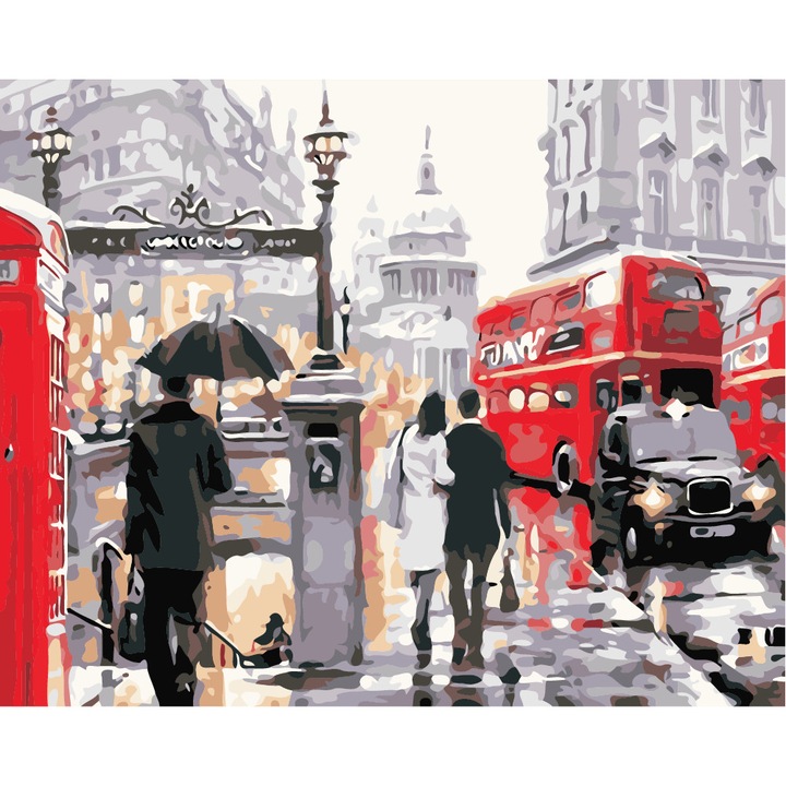 Londoni Utca - számfestő készlet - 40x50 cm DIY kerettel