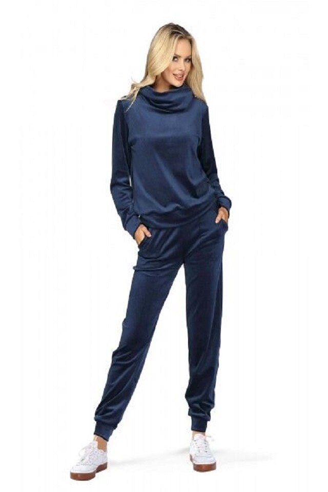 Compleu de lux din velur Leon navy, Bleumarin