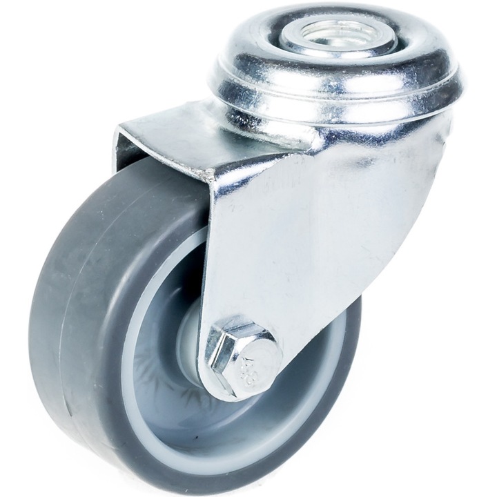 Anvelopa de cauciuc gri de 50 mm, 2 ", rotativa, capacitate 40 kg, rezistenta crescuta