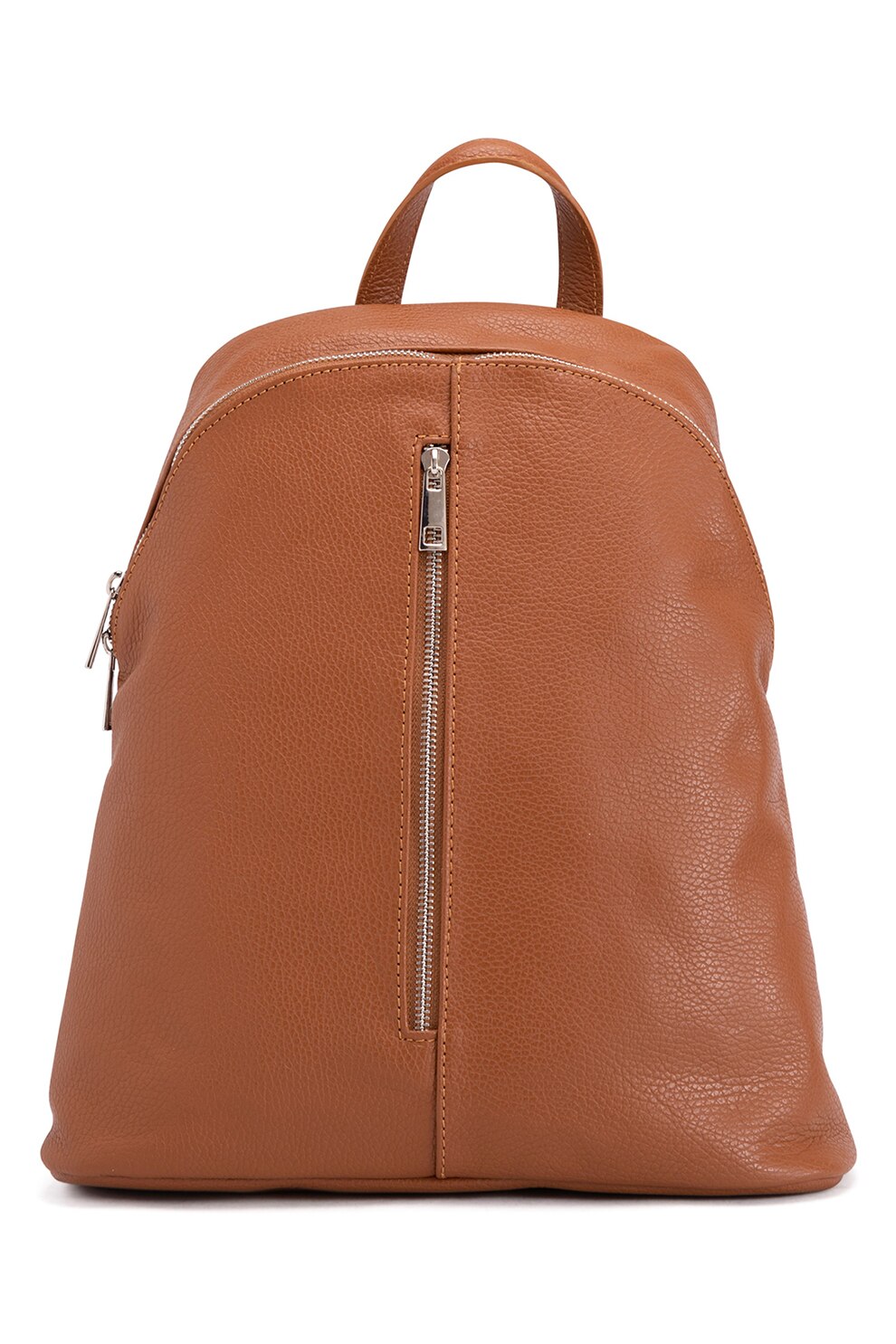 Anna Morellini, Rucsac din piele cu buzunar frontal Giorgia, Maro caramel