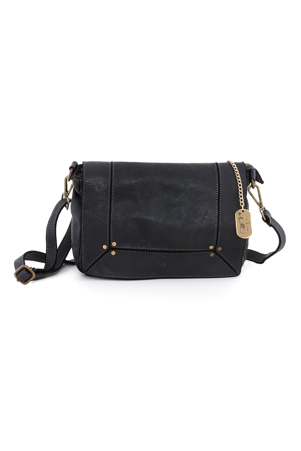Anna Morellini, Geanta crossbody din piele Leandra, Negru