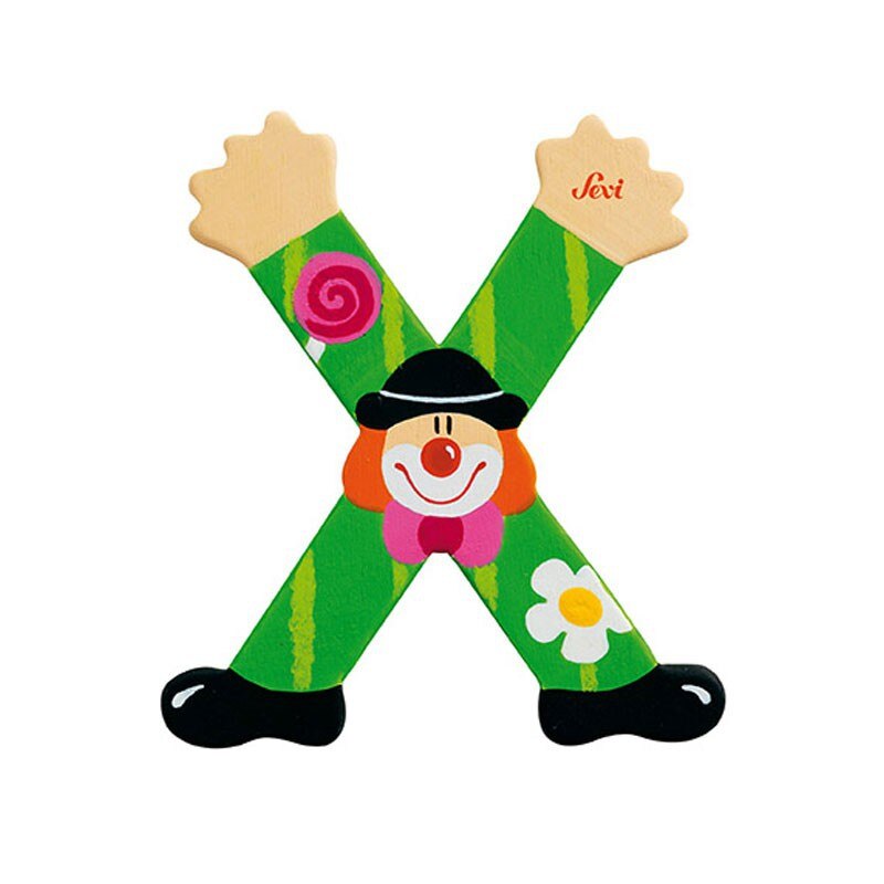 Jucarie educativa Litera X, Sevi, Verde, 10 cm