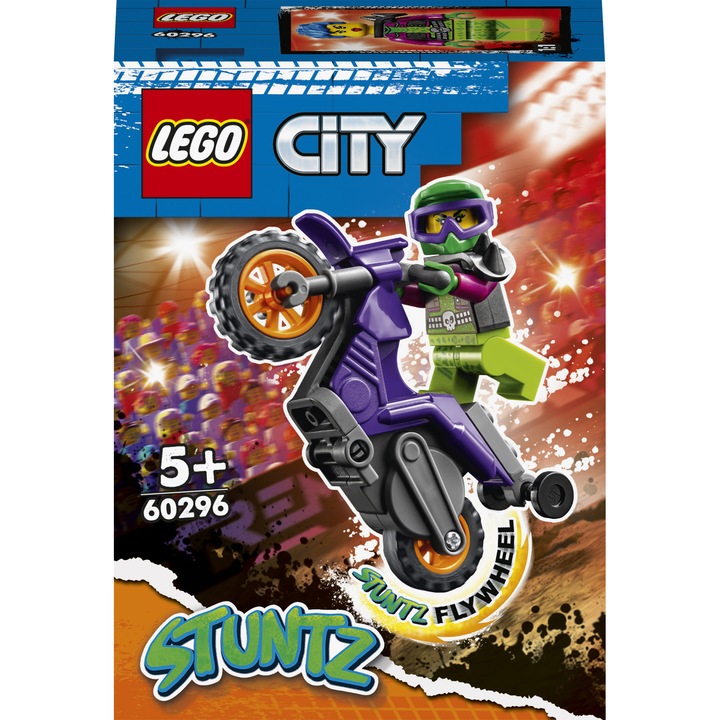 LEGO City Stuntz - Wheelie Stunt Bike 60296, 14 части