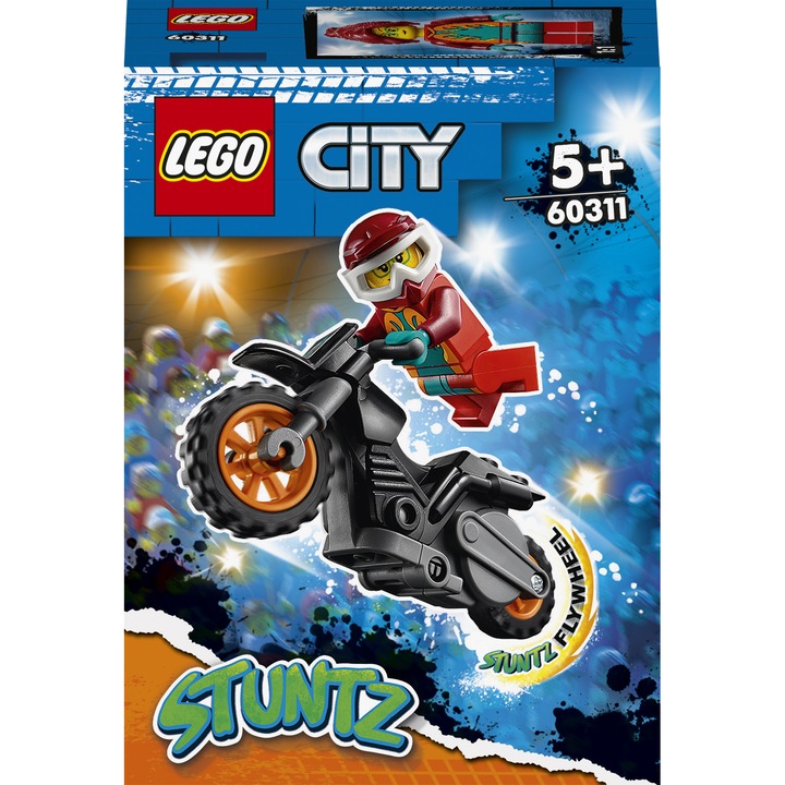 LEGO City Stuntz - Каскадьорски мотоциклет за пожарникари 60311, 11 части