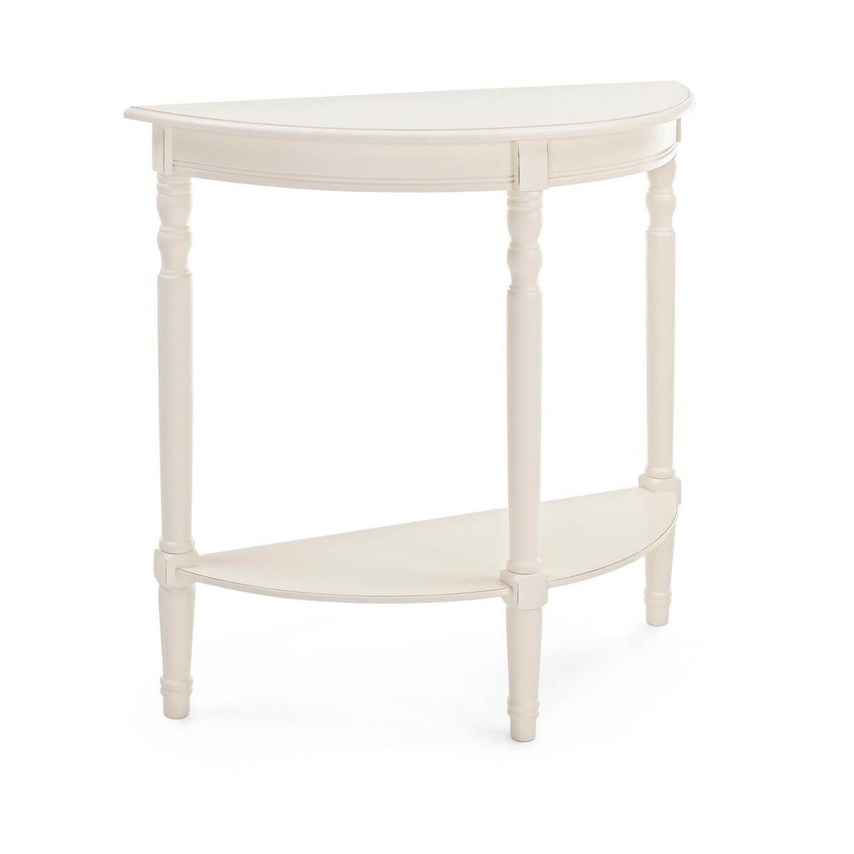 Consola din lemn alb cu polita Amabel 81 cm x 30 cm x 81 h