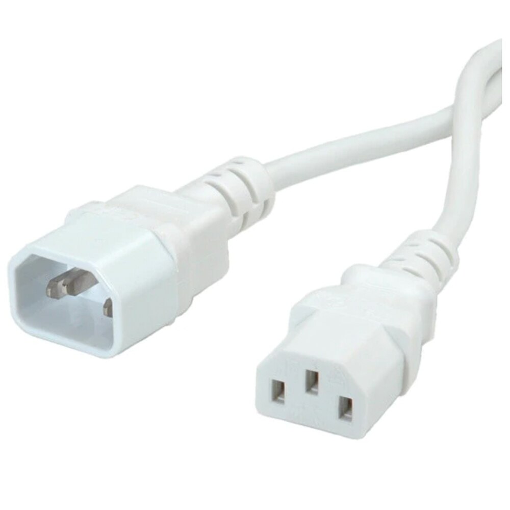 Cablu prelungitor alimentare PC sau UPS, IEC, Migros, 1.8 m, alb