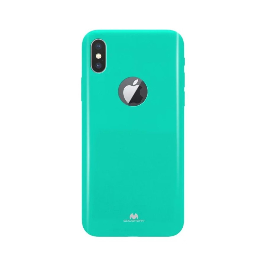 Husa de protectie, Mercury Jelly, Logo Hole, Compatibila cu iPhone XR, Turcoaz