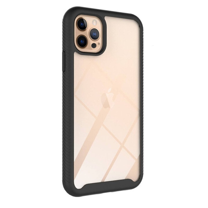 SILKASE Vault tok iPhone 12 Pro Max telefonhoz, fekete színű, ütésálló, kameravédelem, antigravitáció