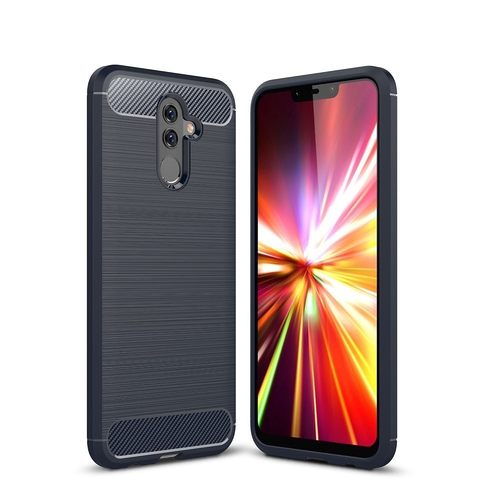 Husa pentru Huawei Mate 20 Lite, silicon cu insertii de carbon, Bleumarin