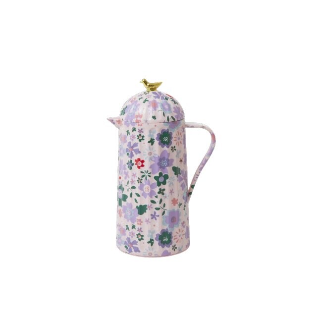 Termos Rice Cu Pasare Aurie, Roz, model floral,1L