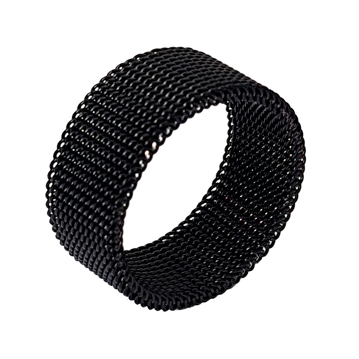 Inel zale otel inoxidabil 3575D, Negru,12 US, Sic Moda