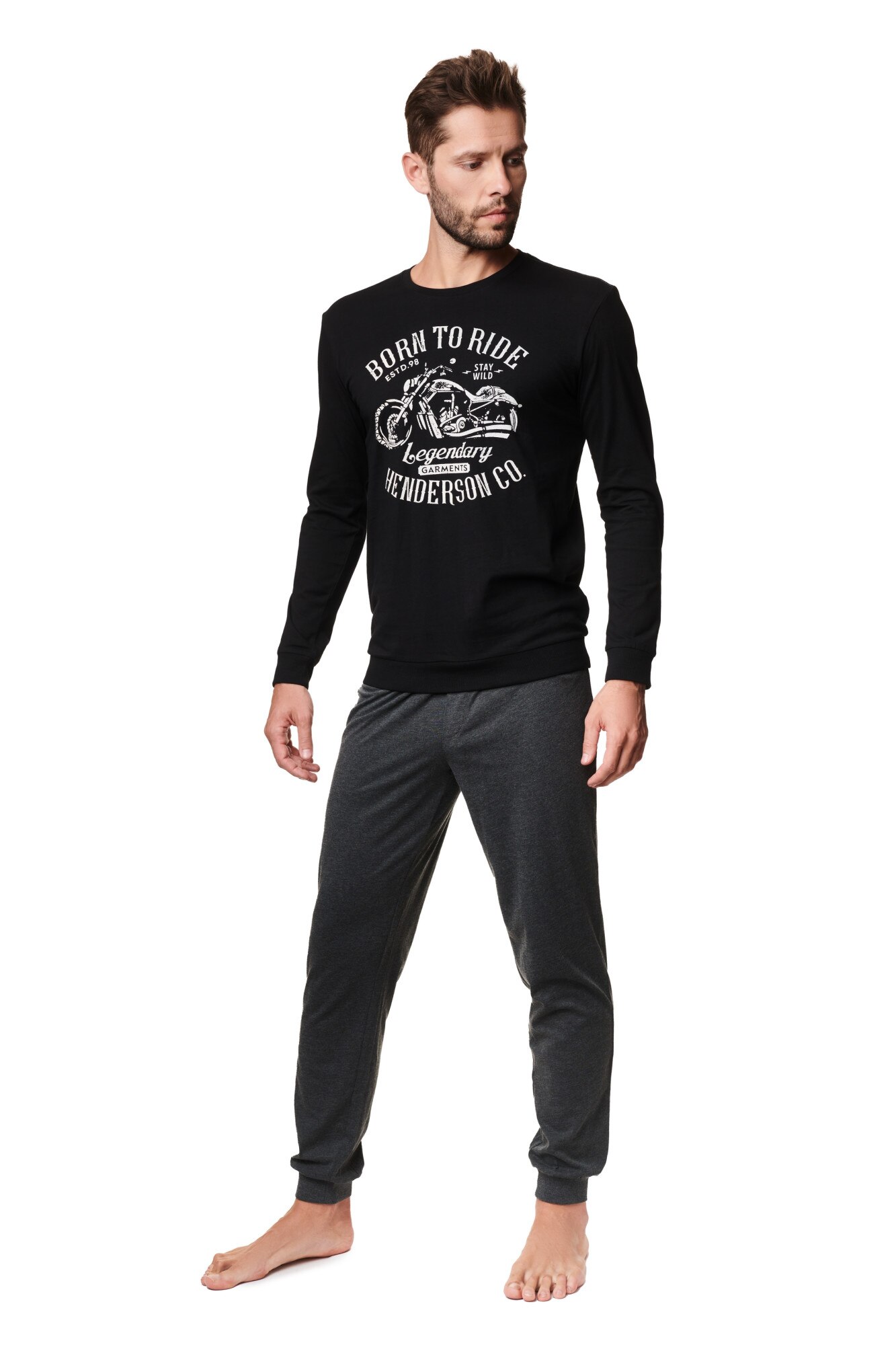Pijamale pentru barbati Henderson Alpha negru / gri