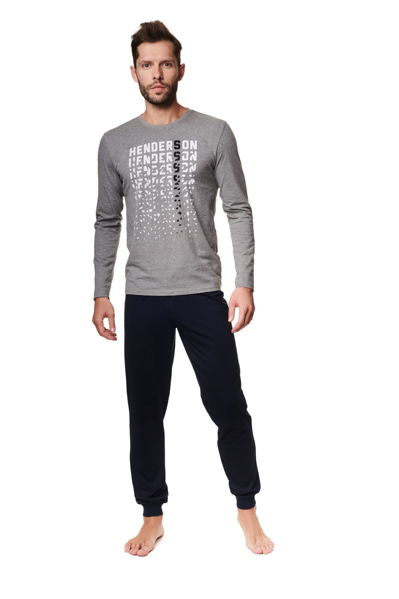 Pijamale pentru barbati Henderson Alien gri / bleumarin
