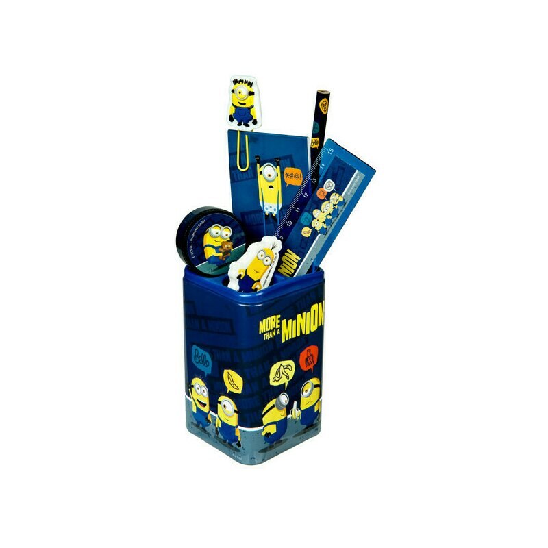 Suport cu accesorii birou, Minions, 7 piese