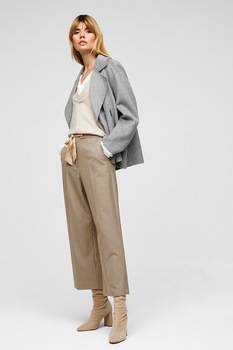 s.Oliver, Pantaloni cu imprimeu in carouri si snur in talie, Bej/Rosu Bordeaux s.Oliver, Pantaloni cu imprimeu in carouri si snur in talie, Bej/Rosu Bordeaux