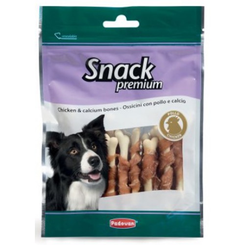 Recompense pentru caini Padovan Snack Premium Chicken & Calcium Bones, 100g