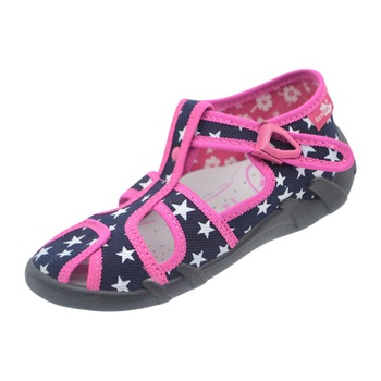 Sandale ortopedice din panza pentru fete Renbut RNN-8-27, Bleumarin 27 EU Sandale ortopedice din panza pentru fete Renbut RNN-8-27, Bleumarin 27 EU