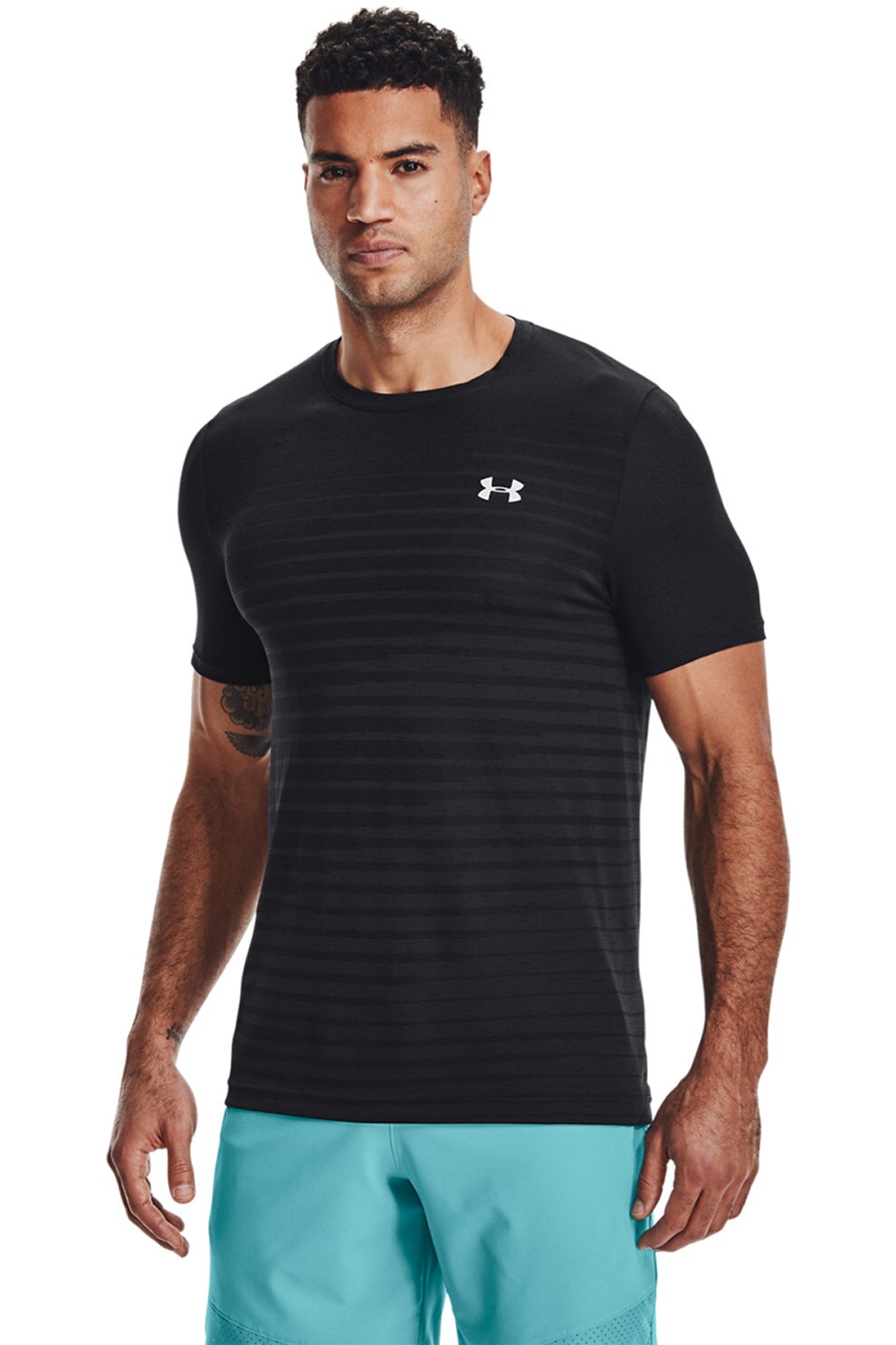 Under Armour, Tricou fara cusaturi pentru fitness, Negru