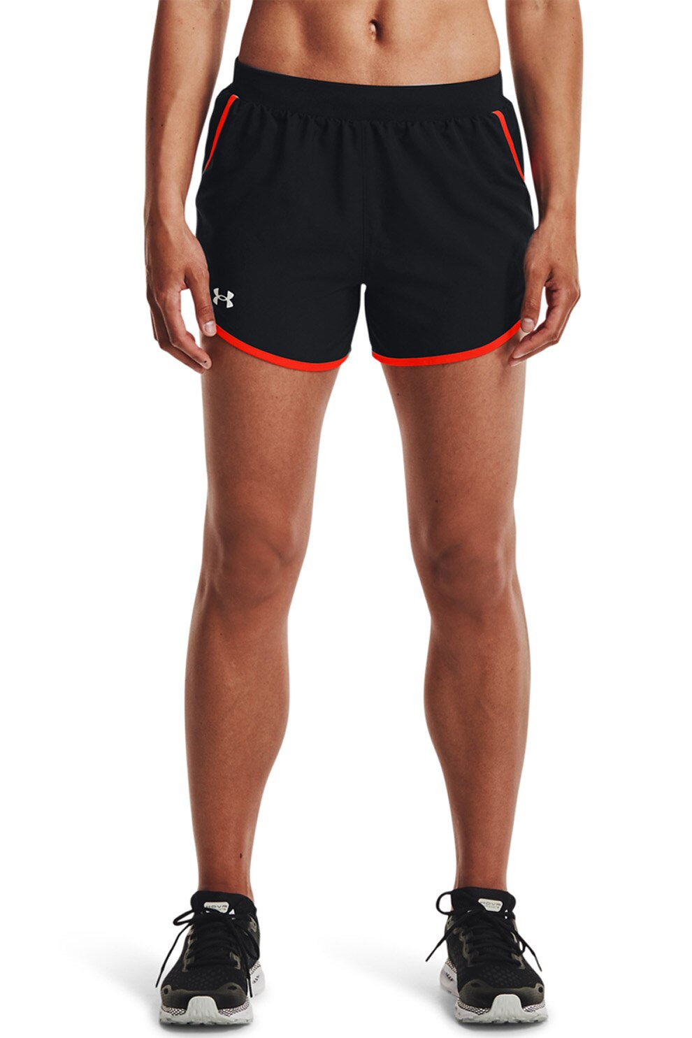 Under Armour, Pantaloni scurti pentru alergare Fly By 2.0, Negru/Rosu
