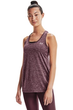 Under Armour, Top racerback lejer pentru fitness Tech™, mov melange Under Armour, Top racerback lejer pentru fitness Tech™, mov melange