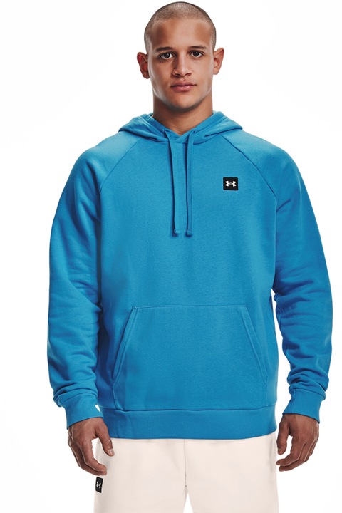 Under Armour, Hanorac cu buzunar kangaroo pentru fitness Rival, Albastru