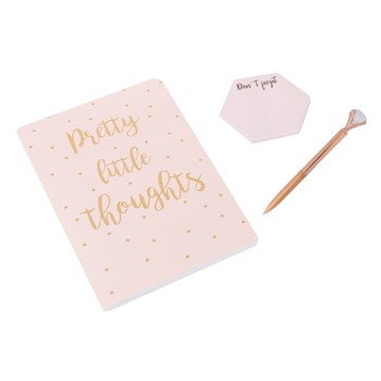 Set Zola® Agenda si accesorii, roz nude, model Pretty, 3 piese Set Zola® Agenda si accesorii, roz nude, model Pretty, 3 piese