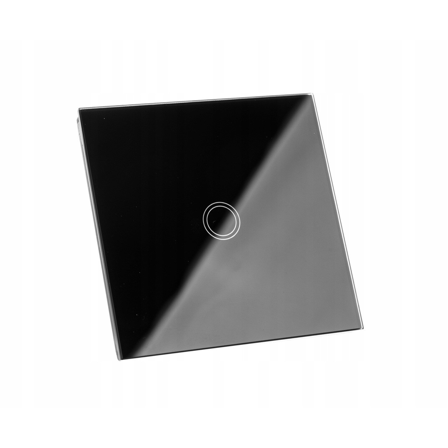 Intrerupator Single touch, Iso Trade, Sticla, 8.6 x 8.6 x 3.3 cm,negru