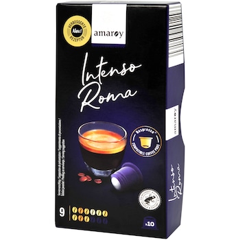 Capsule cafea Amaroy Intenso Roma, compatibile Nespresso, 10 capsule, 55g Capsule cafea Amaroy Intenso Roma, compatibile Nespresso, 10 capsule, 55g