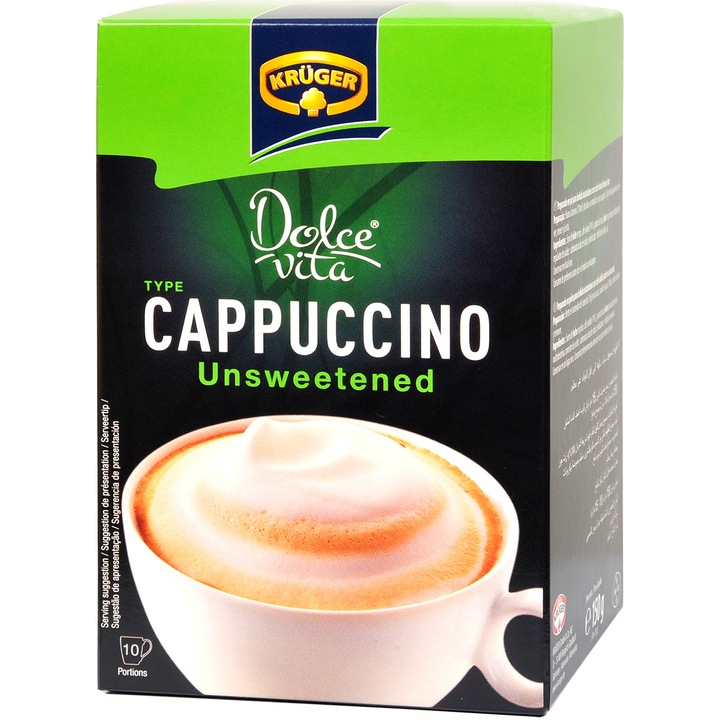 Cappuccino instant Kruger Classic Neindulcit, 10 buc, 150g