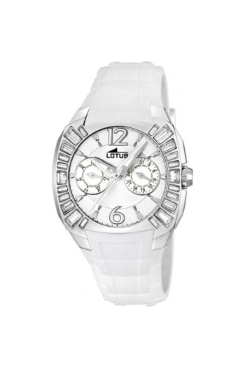 Ceas dama Lotus, 15751/1, Alb/Argintiu