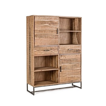 Biblioteca din lemn maro Elmer 2 usi 2 sertare 118 cm x 40 cm x 165 h Biblioteca din lemn maro Elmer 2 usi 2 sertare 118 cm x 40 cm x 165 h