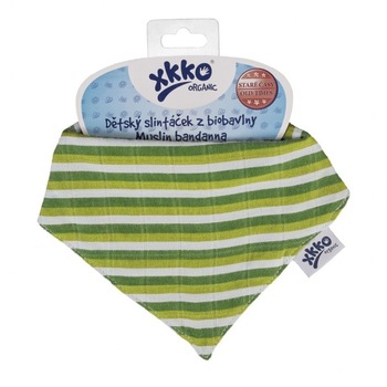 Bavetica in Dungi pentru Copii, 100% Bumbac organic, Verde Bavetica in Dungi pentru Copii, 100% Bumbac organic, Verde
