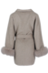 Palton dama, Lana/Blana naturala, Bej, One Size