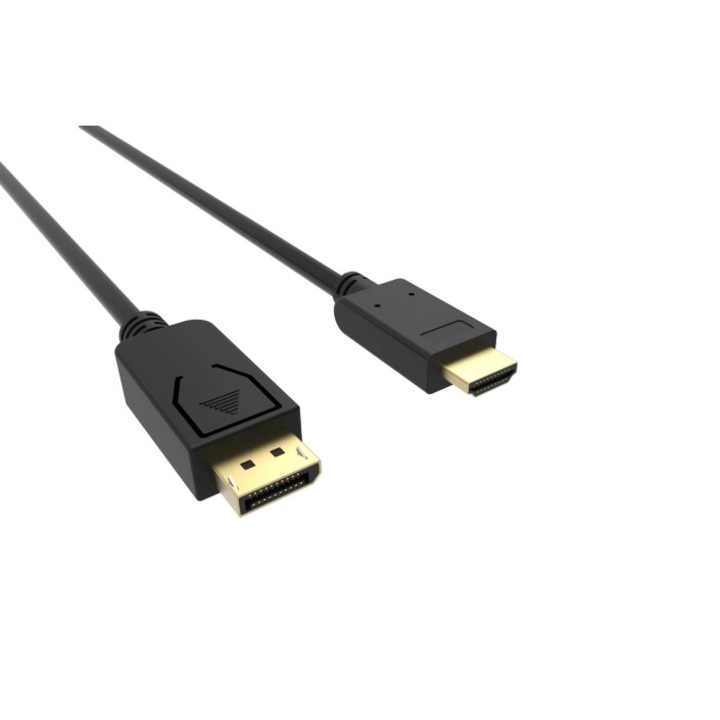 Кабел VCom SS001189, DP M - HDMI M, 1.8м, Ver: 4K, 60Hz, Черен