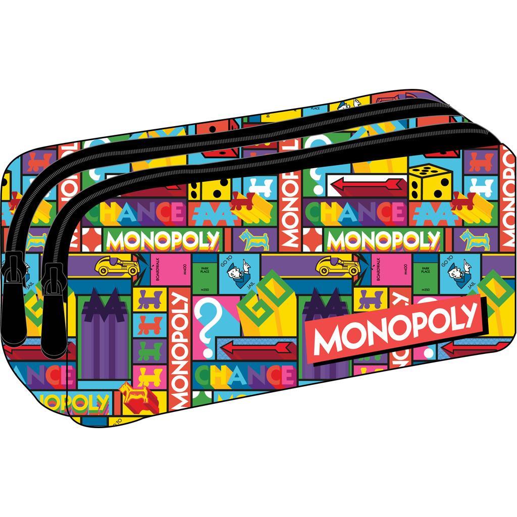 Penar Monopoly 21x6x9cm cu 2 compartimente, multicolor
