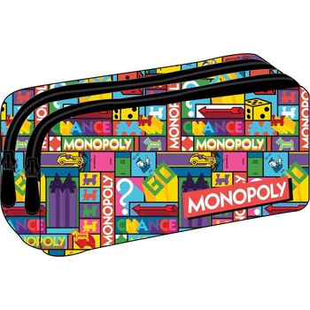 Penar Monopoly 21x6x9cm cu 2 compartimente, multicolor Penar Monopoly 21x6x9cm cu 2 compartimente, multicolor