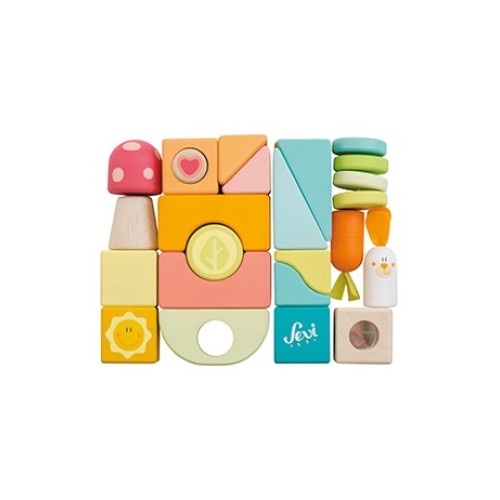 Set cuburi de constructie Sevi, 24 piese, Multicolor