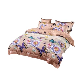 Set Lenjerie de pat dublu finet 6 piese cu Pilota 200 x 220 cm si 2 perne, Ralex Pucioasa, PFN188 - Fluturi Mov Set Lenjerie de pat dublu finet 6 piese cu Pilota 200 x 220 cm si 2 perne, Ralex Pucioasa, PFN188 - Fluturi Mov