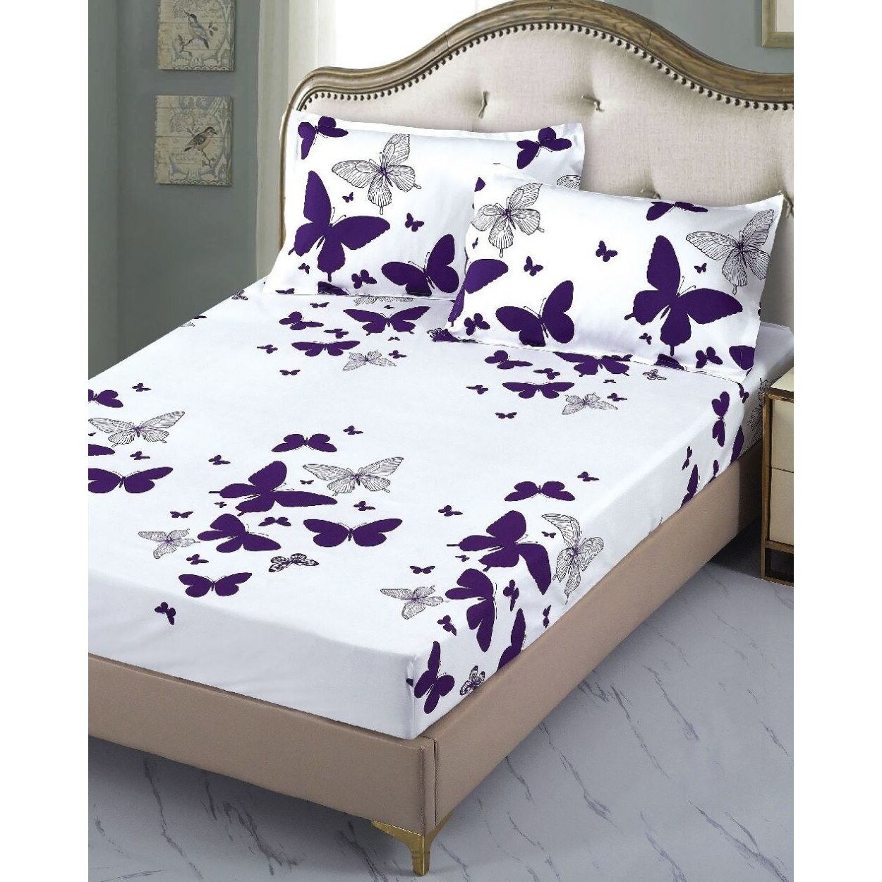 Husa de Pat cu Elastic si 2 Fete de Perne, Finet, Andra, HBFE-12