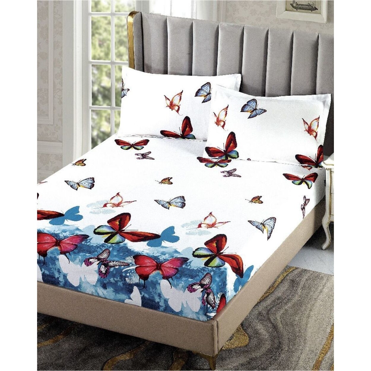 Husa de Pat cu Elastic si 2 Fete de Perne, Finet, Corina, HBFE-13