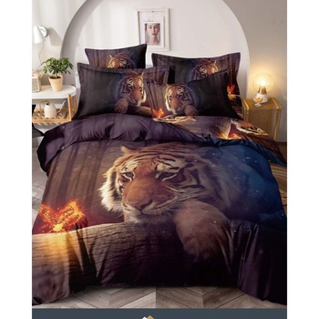 Set Lenjerie de Pat 3D din Finet Superior, 6 Piese, Pat 2 Persoane, Lion, FNJS-20 Set Lenjerie de Pat 3D din Finet Superior, 6 Piese, Pat 2 Persoane, Lion, FNJS-20