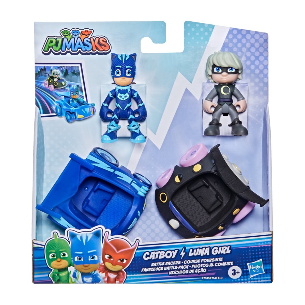 Set 4 Figurine Pj Masks Catboy Vs Luna Girl Battle Racers 6 cm