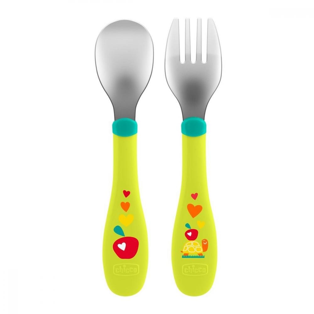 Tacamuri pentru copii, Chicco, Otel, Galben, 18 luni+