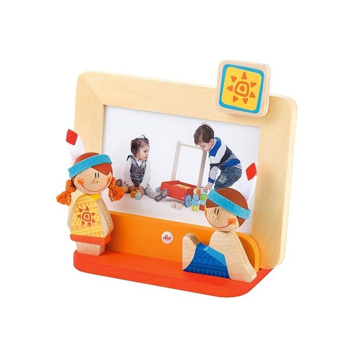 Rama foto Sevi Indieni, Lemn, 18,5 x 18 x 9 cm, Multicolor