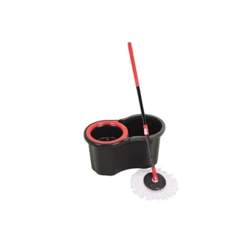 Galeata cu Mop Rotativ, Capacitate 15 L, Maner Ergonomic, Manevrare Usoara, Tub din Aluminiu, Ajustabil, Lungime 112 cm, Negru/Rosu Galeata cu Mop Rotativ, Capacitate 15 L, Maner Ergonomic, Manevrare Usoara, Tub din Aluminiu, Ajustabil, Lungime 112 cm, Negru/Rosu